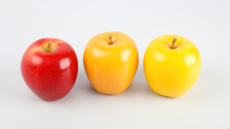 Three apples are shown in a row, AIの素材