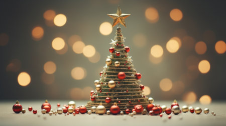 The christmas tree is made out of ornaments, AIの素材