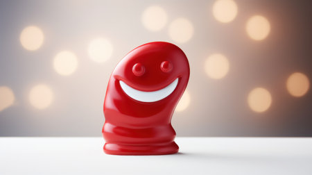 A red plastic dildo with a smiley face on it, AIの素材
