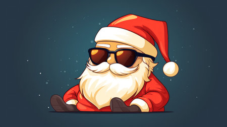 Santa claus cartoon illustration, AIの素材