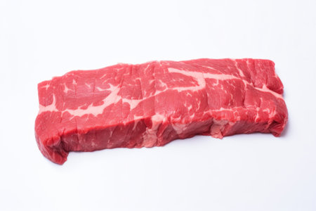 A piece of beef on a white surface, AIの素材