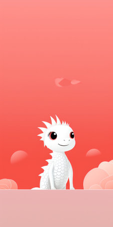 A white dragon sitting in the middle of a desert, AIの素材