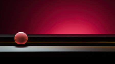 A red light shines on a glass ball sitting in front of it, AIの素材