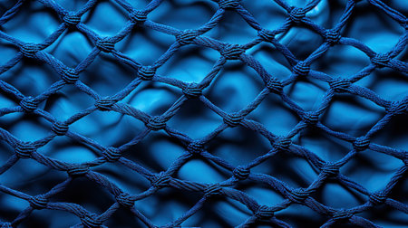 A close up of a blue netting with some white on it, AIの素材