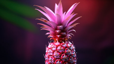 A close up of a pineapple with pink flowers on it, AIの素材