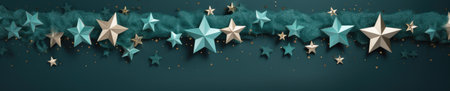 A group of origami stars hanging from the ceiling, AIの素材