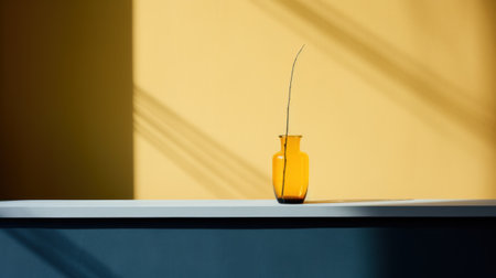 A vase with a single flower in it on the wall, AIの素材