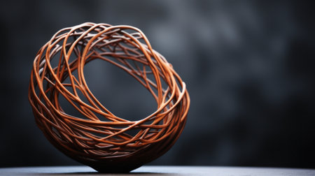 A close up of a sculpture made out of twigs and sticks, AIの素材