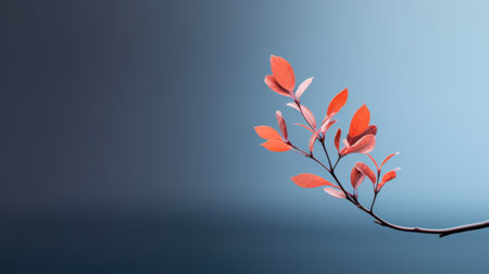 A close up of a branch with red leaves on it, AIの素材