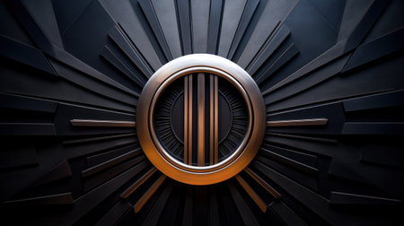 A close up of a round metal plate on the wall, AIの素材