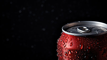 A can of a soda with water droplets on it, AIの素材