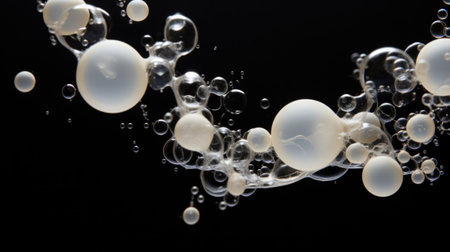 A bunch of bubbles are floating in a liquid substance, AIの素材