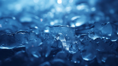 A close up of a bunch of ice cubes on the ground, AIの素材