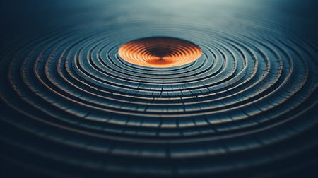 A close up of a circular pattern on top of water, AIの素材