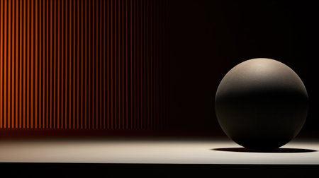A black object sitting on a table in front of orange light, AIの素材