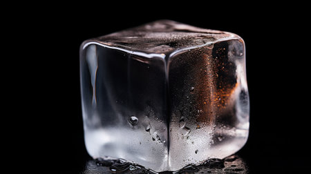 A close up of a block of ice with water droplets on it, AIの素材