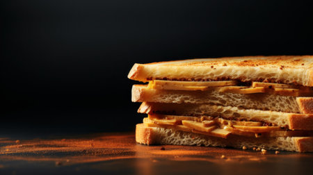 A close up of a sandwich with peanut butter on it, AIの素材