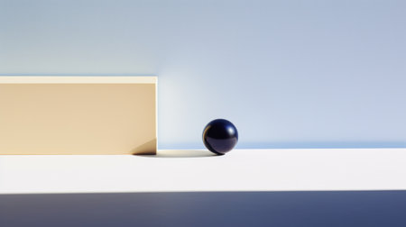 A black object sitting on a white surface next to an empty box, AIの素材