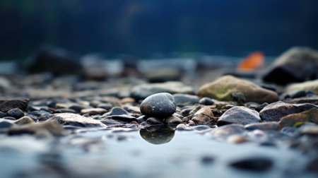 A close up of a rock sitting on top of some rocks, AIの素材