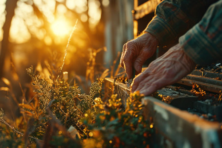 A person is touching the side of a train car, AIの素材