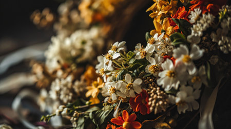 A close up of a bunch of flowers that are all different colors, AIの素材