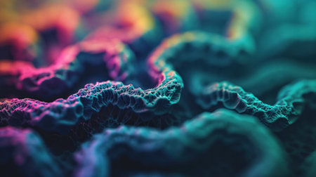 A close up of a colorful pattern on the surface, AIの素材