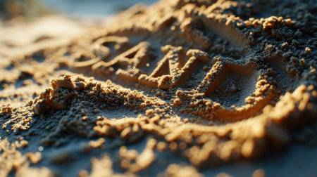 A close up of a sand filled with letters and numbers, AIの素材