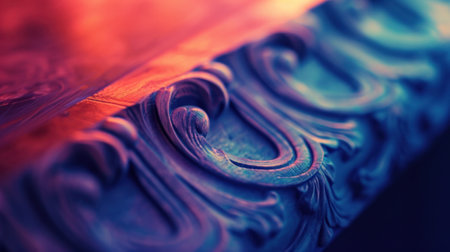 A close up of a decorative piece with swirls and curves, AIの素材