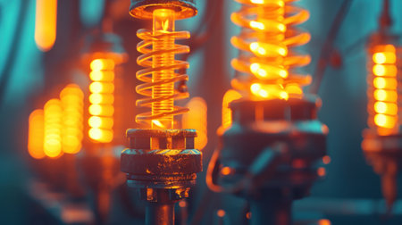 A bunch of lights that are lit up and glowing, AIの素材