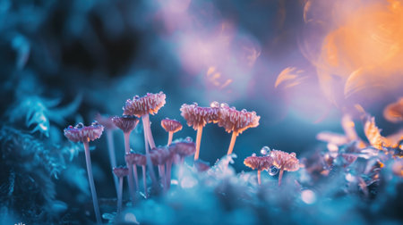 A close up of a bunch of flowers in the grass, AIの素材