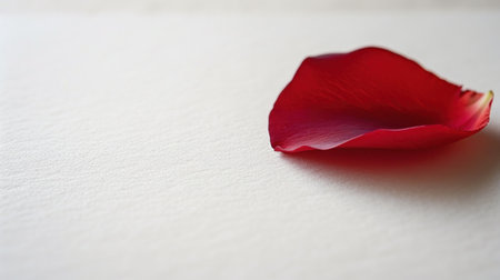 A single red flower on a white surface with no leaves, AIの素材