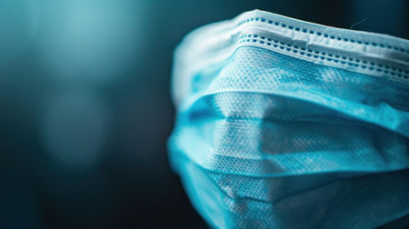 A close up of a surgical mask on the face, AIの素材