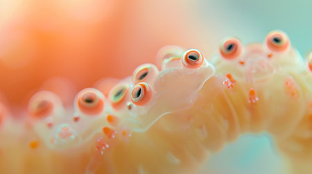 A close up of a group of small creatures with big eyes, AIの素材