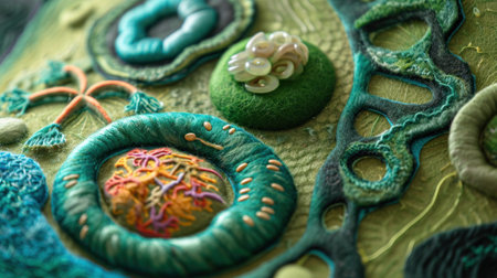 single cell organism depicted as a felt toy, AIの素材