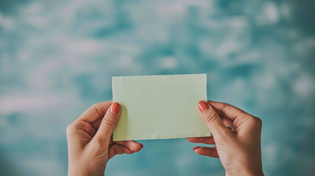 A person holding a piece of paper in their hands, AIの素材