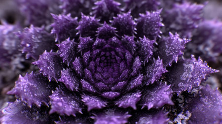 A close up of a purple flower with water droplets on it, AIの素材