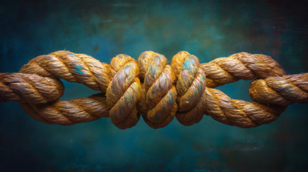 A close up of a rope with two knots tied together, AIの素材