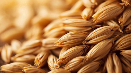 A close up of a pile of brown grains on top, AIの素材