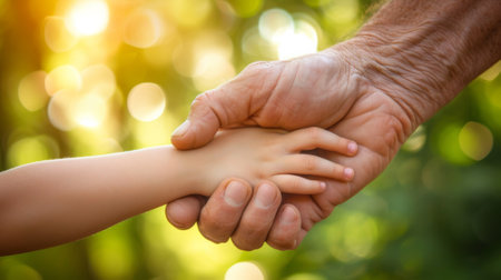A close up of a hand holding the others fingers, AIの素材