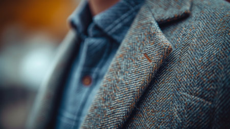 A close up of a man wearing an overcoat and shirt, AIの素材