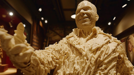 A man in a white suit with long hair and beard, AIの素材