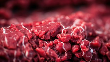 A close up of a pile of raw meat on the ground, AIの素材
