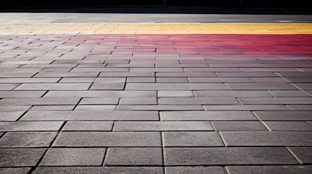 A person riding a skateboard on the sidewalk with an umbrella, AIの素材