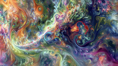 A colorful swirls of paint are shown in this image, AIの素材