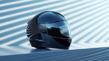 A close up of a helmet on top of some sort of shelf, AIの素材
