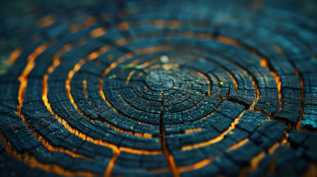 A close up of a tree stump with rings on it, AIの素材