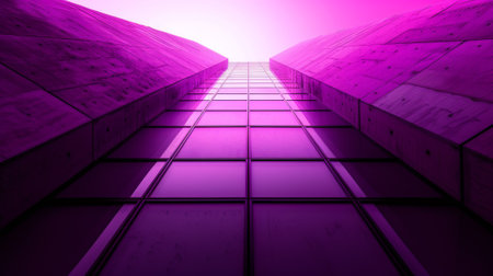 A purple sky with a building in the background, AIの素材