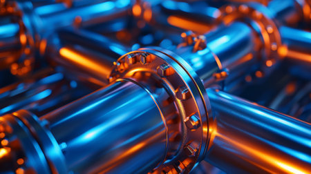 A close up of a bunch of pipes that are all different colors, AIの素材