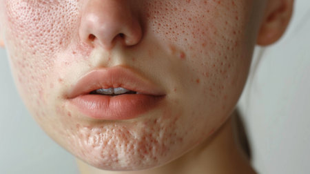 A close up of a woman with freckles on her face, AIの素材