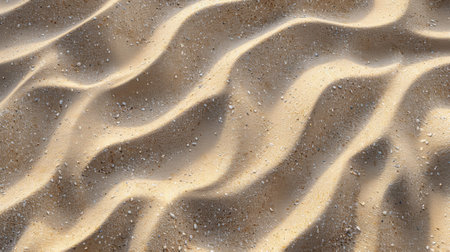 A close up of a sandy beach with some waves in the background, AIの素材
